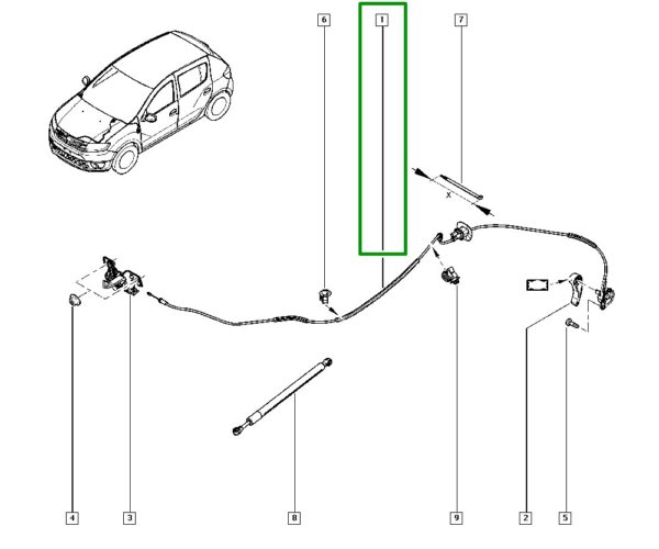 cabo de abertura capo renault duster 656202655r