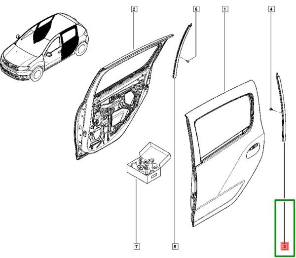 guia canaleta vidro traseiro esquerdo renault sandero stepway 822310474r