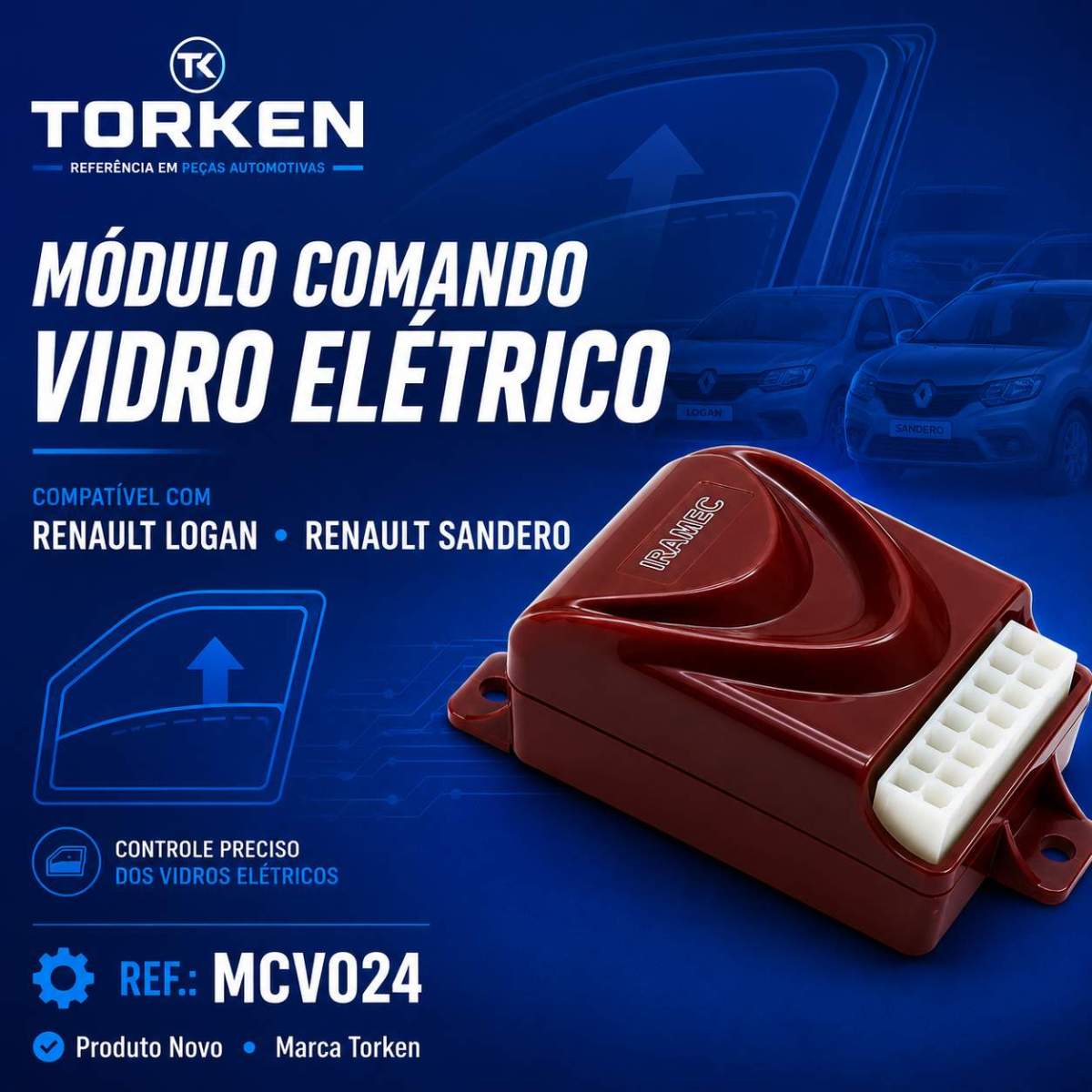 modulo comando vidro elétrico renault logan sandero mcv024