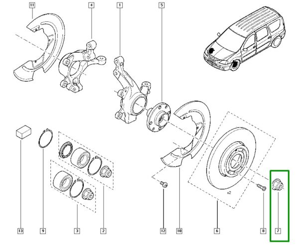 porca parafuso renault clio logan sandero 7700422361