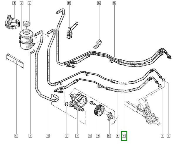 mangueira retorno direção hidraulica renault master 8200041631
