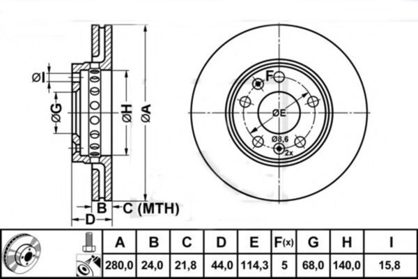 par disco de freio ventilado dianteiro renault duster captur 8201703977