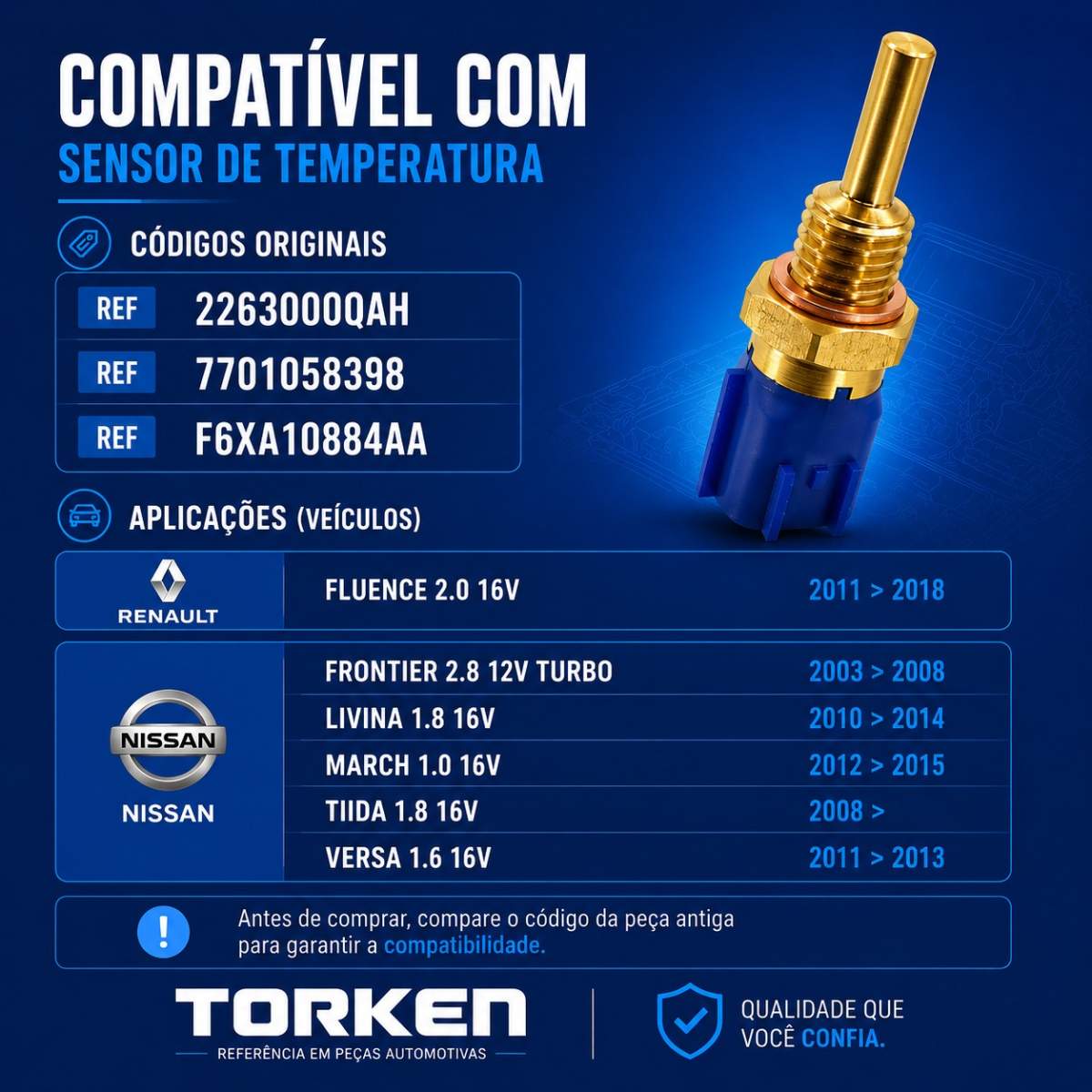 sensor temperatura renault fluence nissan march 7701058398