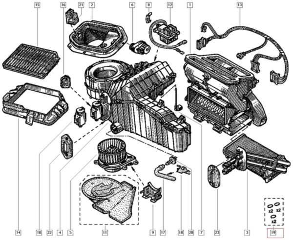 kit junta anel mangueira radiador aquecimento renault 7701203950
