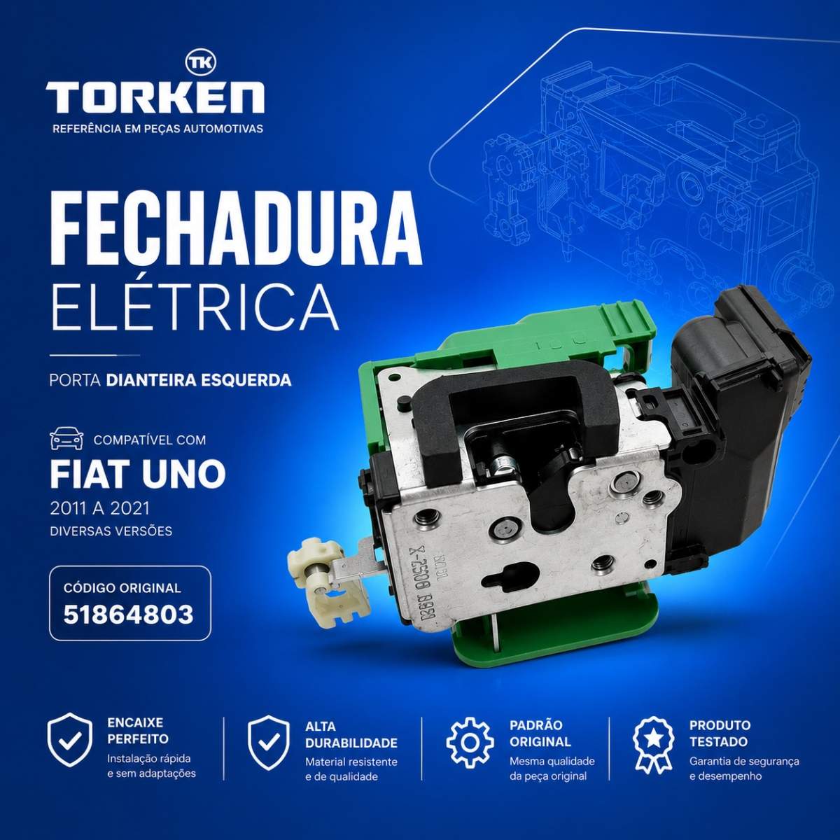 fechadura eletrica porta dianteira esquerda uno 51864803