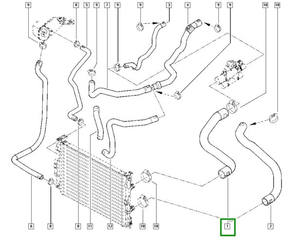 mangueira superior radiador renault megane 1.6 16v 8200505339