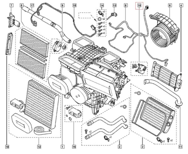 motor atuador controle aquecimento renault master iii denso 277321022r