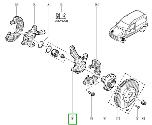 manga de eixo dianteira esquerda renault kangoo 8200150222