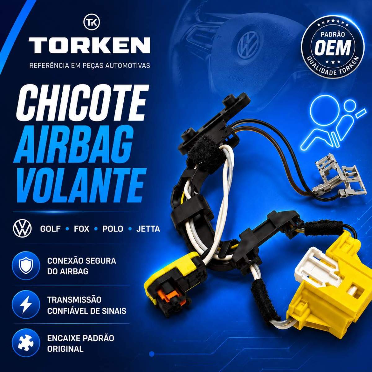 chicote airbag botão som volante golf fox polo jetta 5z0971584