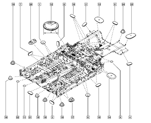 7703074554-3 tampao plastico renault logan 7703074554