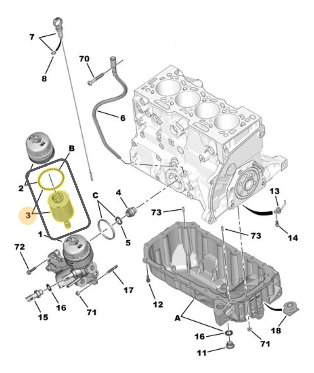 9818914980 - 5 filtro de Óleo peugeot 9818914980