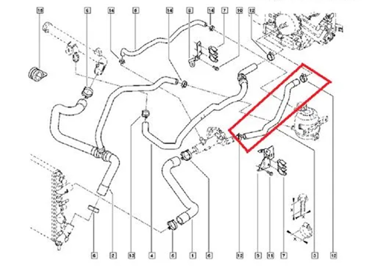 6001548890 - 3 mangueira entrada ar quente logan sandero 1.6 16v 6001548890