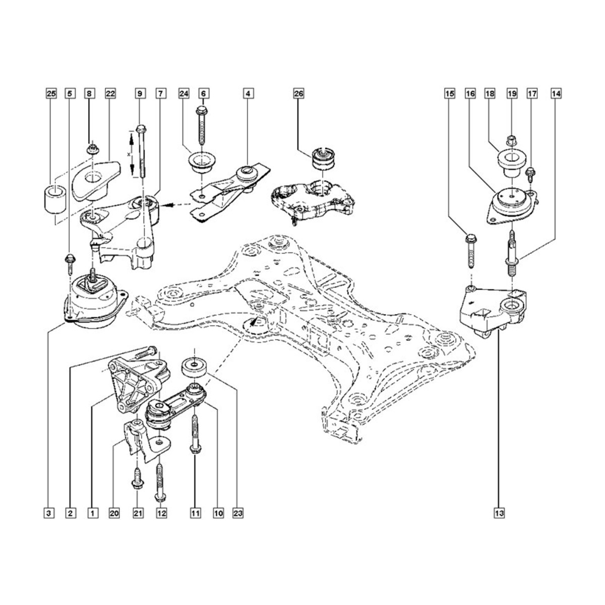 haste suporte do motor la direito renault laguna espace 8200400177 q