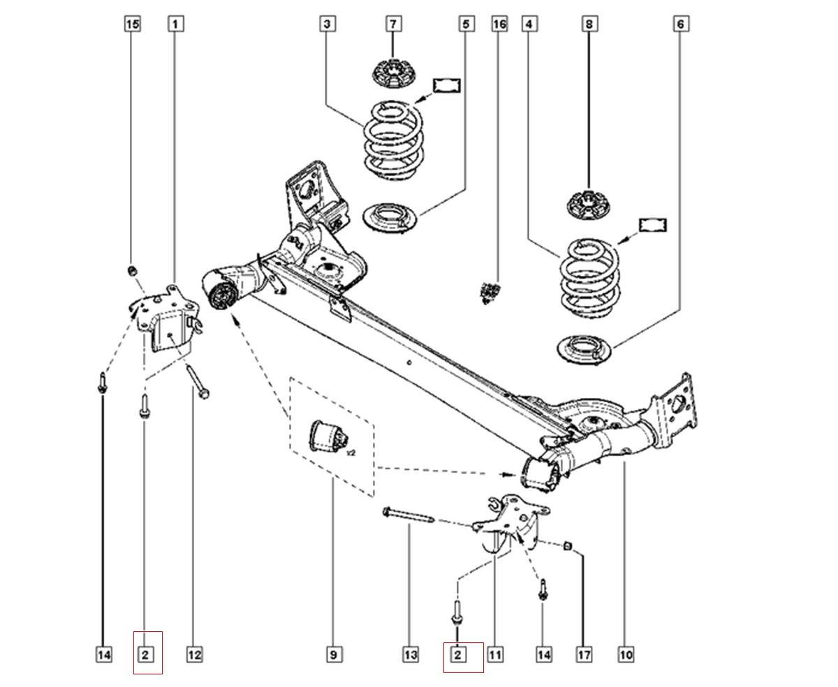 parafuso fixação suspensão renault duster zoe 7703602263